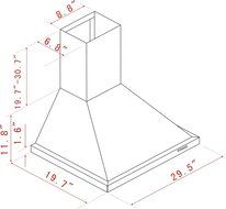 K-star K1012 30" Wall Mounted Range Hood