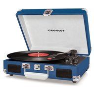 Crosley CR8005A-BL Cruiser Portable Turntable (Blue) w/ Record Cleaning Kit