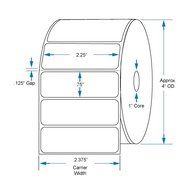 800522-075 Compatible KENCO&reg; Brand 2.25 inch x .75 inch with perf Direct Thermal Labels to fit Eltron or Zebra...