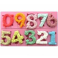 Sher Large Size 0-9 Numbers Shaped Fondant Cake Chocolate Silicone Mold