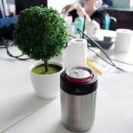 CoZroom Stainless Steel Can Cooler 12oz-Double Wall Vacuum- Personal Beverage Cooler Fits Cans and Bottles N5