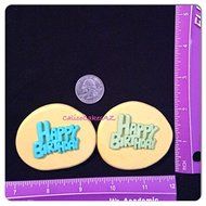 Set of 2 HAPPY BIRTHDAY Fondant Mold Set Chocolate Candy Gumpaste Isomalt Soap Resin Clay