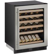 U-Line U1224WCS13B 24" Wine Captain 1000 Series Built-In Wine Cooler with 48 Bottle Capacity, in Stainless Steel N3
