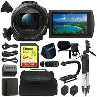 Sony FDRAX53/B FDR-AX53/B FDR AX53 4K HD Video Recording Camcorder (Black) Sandisk 4K 64GB Memory Package