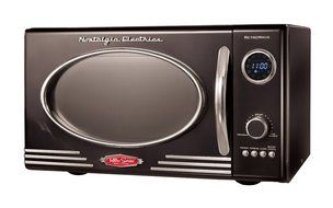 Nostalgia Electrics RMO400BLK Retro Series 0.9-Cubic Foot Microwave Oven, Black