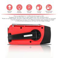 EpochAir Emergency Solar Hand Crank Self Powered AM/FM/NOAA Weather Radio, LED Flashlight, Smart Phone Charger... N17