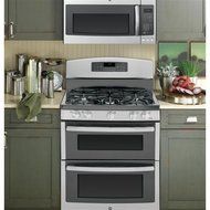 GE JGB850EEFES 30" Slate Gas Sealed Burner Double Oven Range N4