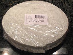 Wood Stove Door Gasket, Fiberglass Rope Seal. Flat 1/8" x 1.5" wide x 100 ft. roll