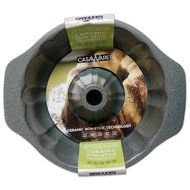 casaWare Fluted Cake Pan 9.5-inch (12-Cup) Ceramic Coated NonStick (Silver Granite) N2