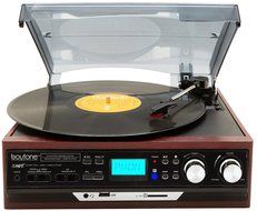 Boytone BT-37M-C Bluetooth 3-Speed Stereo Turntable, Wireless Connect to Devices speaker, 2 Built-In Speakers,... N4