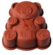 Pavoni FRT131 Platinum Silicone Orsetto-Teddy Bear Mini Cake Mould, Brown