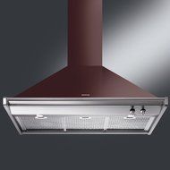 Smeg KD90RWU 36" Classic Series Chimney Wall Mount Range Hood With 600 CFM Internal Blower 4 Speeds Halogen Lights...