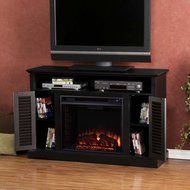 Media Electric Fireplace in Black Finish N2