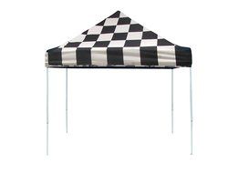 10x10 Straight Leg Pop-up Canopy, American Pride Cover, Black Roller Bag N3
