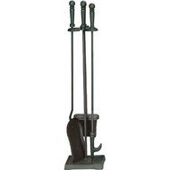Blue Rhino 4-Piece Black Fireset , Includes Brush, Shovel, Poker And Stand.