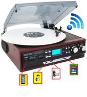 Boytone BT-37M-C Bluetooth 3-Speed Stereo Turntable, Wireless Connect to Devices speaker, 2 Built-In Speakers,... N6