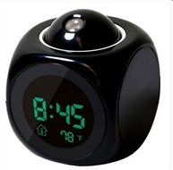 Surborder Shop LED Projection Digital Alarm Clock Black N4