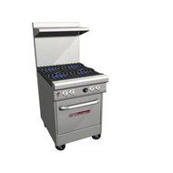 Southbend 4241E NG - 24-in Restaurant Range w/ 4-Non-Clog Standard Burners, Oven, NG