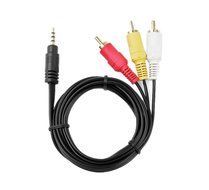 FolioGadgets 3.5mm to 3 RCA Audio/Video AV Male Composite Stereo Splitter Cable -5 Feet 2-Pack N2