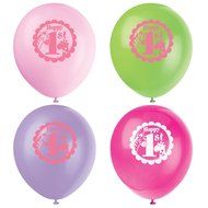 Pink Safari First Birthday Party Blowers, 8ct N14