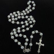 Unique Plastic Beads Rosary Muliticolor Catholic Necklace Cross N5