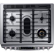 Samsung Appliance NY58J9850WS 30" Slide-in, Dual-Fuel Range with 5 Gas Burners in Stainless Steel N3