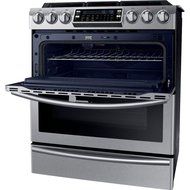 Samsung Appliance NY58J9850WS 30" Slide-in, Dual-Fuel Range with 5 Gas Burners in Stainless Steel N4