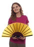 Chinese Nylon-Cloth Fan for Ladies (Black) N2