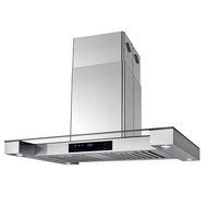 Golden Vantage 30" Stainless Steel Island Mount Range Hood With Touch Screen Display Light Lamp Baffle Filter N7