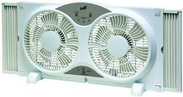 Portable Twin 9" Reversible Window Fan with Remote Control