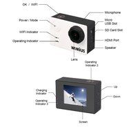 WiMiUS&reg; Waterproof Action Camera 16MP 2K WiFi Sports Camera Ambarella Built-in WiFi Helmet Cam HD Camcorder N28