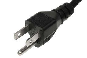 SF Cable, 3ft Left Angle Power Cord 10Amp 18/3 AWG NEMA 5-15P to C13