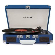 Crosley CR8005A-BL Cruiser Portable Turntable (Blue) w/ Record Cleaning Kit N2