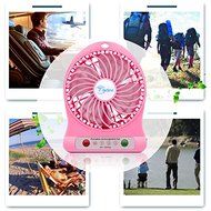 YL-VV@ Taidea UF-TDF02 Mini Portable Mute USB 18650 Rechargeable Battery Fan PC USB Cooler Table Fan with LED... N3