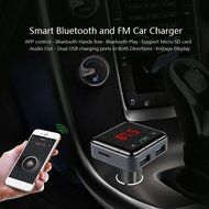 Car Bluetooth Charger, LESHP 4.0 Car Music FM Player Dual USB Charger Support APP Control N5