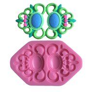 LYNCH Gem Brooch Shape Silicone Cake Mold 3D Polymer Clay Tools,Pink N7