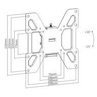 Mount World 1049D Ultra Slim Flush Tilt Wall Mount for 26" 32" LCD LED VESA 200x200 , 200x100 with single shelf... N2