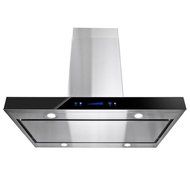 AKDY AIR27PS336 36" Island Mount Ducted Range Hood with 870 CFM Motor 3 Speed Fan Levels Ultra Quiet Operation... N3