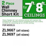 ZLINE 2-12 in. Short Chimney Pieces for 7 ft. to 8 ft. Ceilings N4