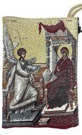 Annunciation of Virgin Mary Rosary Icon Pouch Tapestry Prayer Keepsake Case 5.7" N2