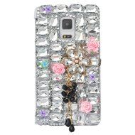 Spritech(TM) Bling Phone Case For Samsung Galaxy Note Edge,3D Handmade Silver Crystal White Flower Butterfly Accessary... N2