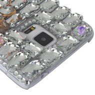 Spritech(TM) Bling Phone Case For Samsung Galaxy Note Edge,3D Handmade Silver Crystal White Flower Butterfly Accessary... N3