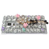 Spritech(TM) Bling Phone Case For Samsung Galaxy Note Edge,3D Handmade Silver Crystal White Flower Butterfly Accessary... N4