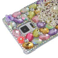 Spritech(TM) Bling Phone Case For Samsung Galaxy Note Edge,3D Handmade Silver Crystal White Flower Butterfly Accessary... N5