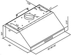 CAVALIERE 42" Under Cabinet / Wall Mounted Stainless Steel Kitchen Range Hood w/Remote Control 900 CFM AP238-PS61-42 N5
