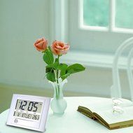HENSE Electronic Temperature Meter Digital Clander Wall Alarm Clock Thermometer HT07(white) N2