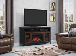 ClassicFlame 26MM4964-C296 Landis TV Stand for TVs up to 65&quot;, Old World Brown (Electric Fireplace Insert sold...