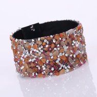 AutumnFall&reg; Women Bohemian Crystal Magnetic Clasp Bracelets Wrist Chains (Purple)