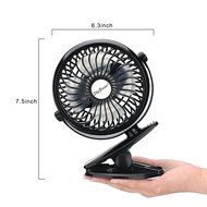 SkyGenius Battery Operated Clip on Mini Desk Fan, Black N2