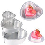 iEFiEL Holiday Cake Cooking Making Heart Mini Cake Pan DIY Baking Mould Removable Bottoms (3 Inch) N4